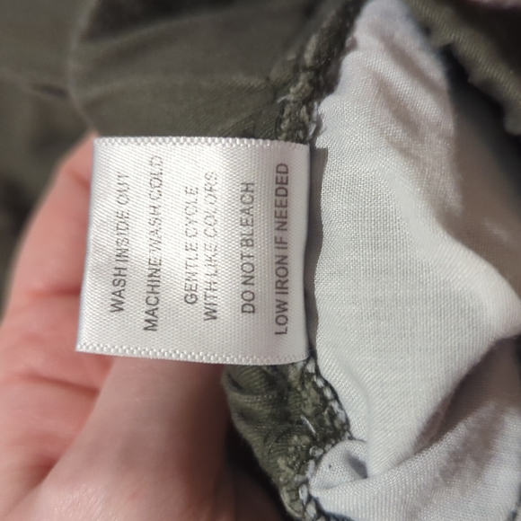 Khaki Green ripped cotton pants - Picture 3 of 3